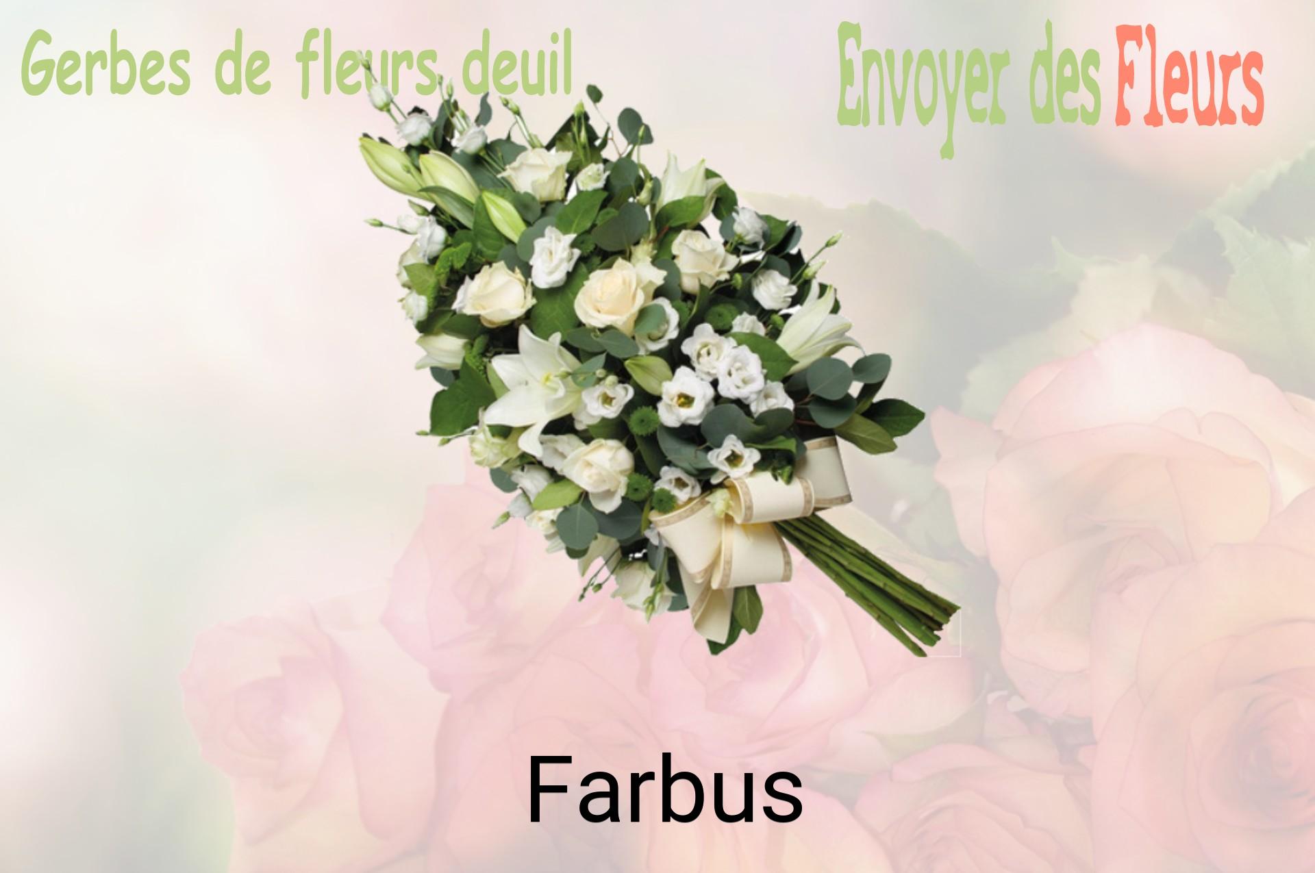 Gerbe de fleurs de deuil livrée à Farbus